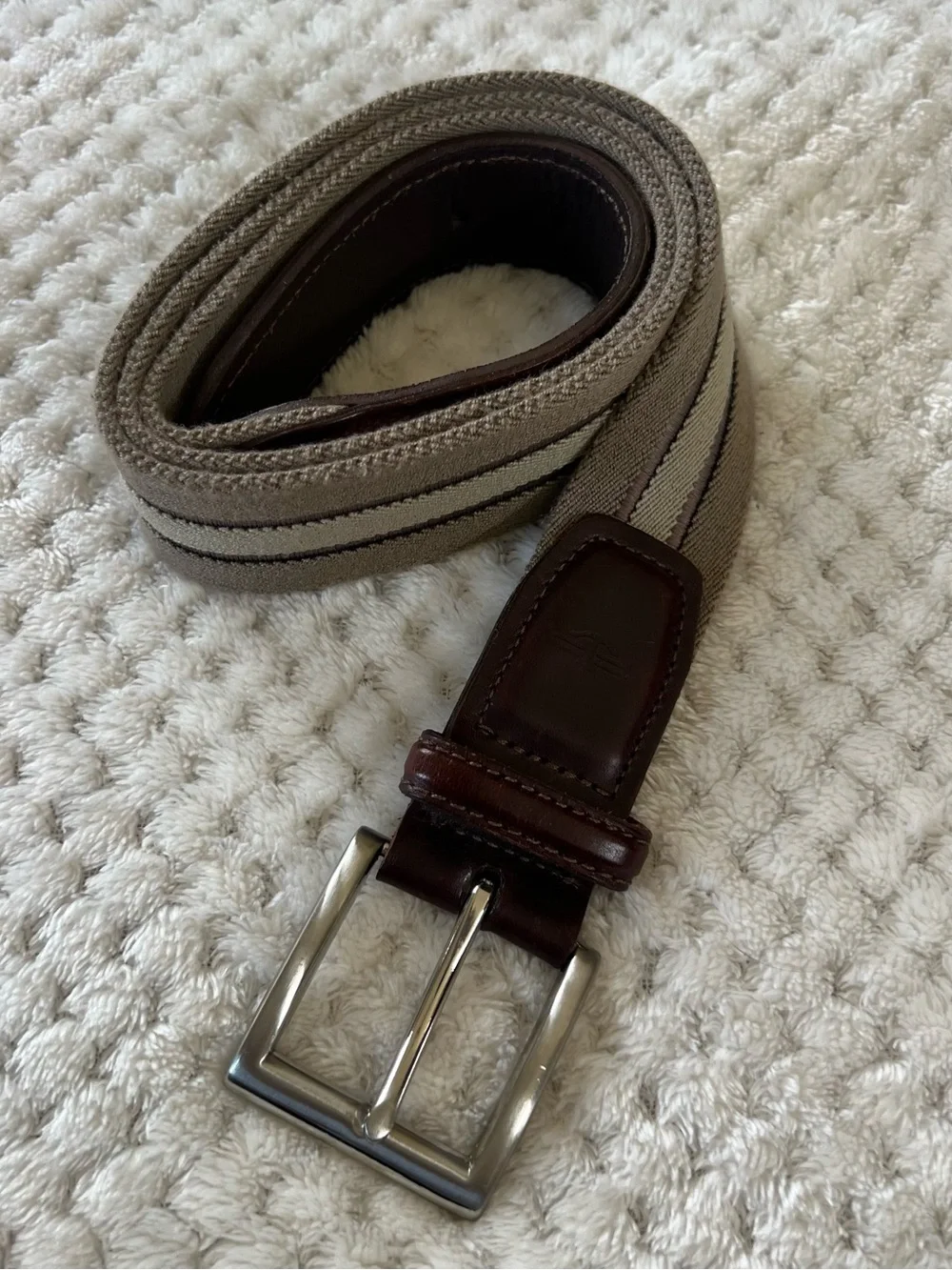Vintage Dockers Heritage Leather Canvas Stretch Cord Casual 11DK03 Belt- SZ 36